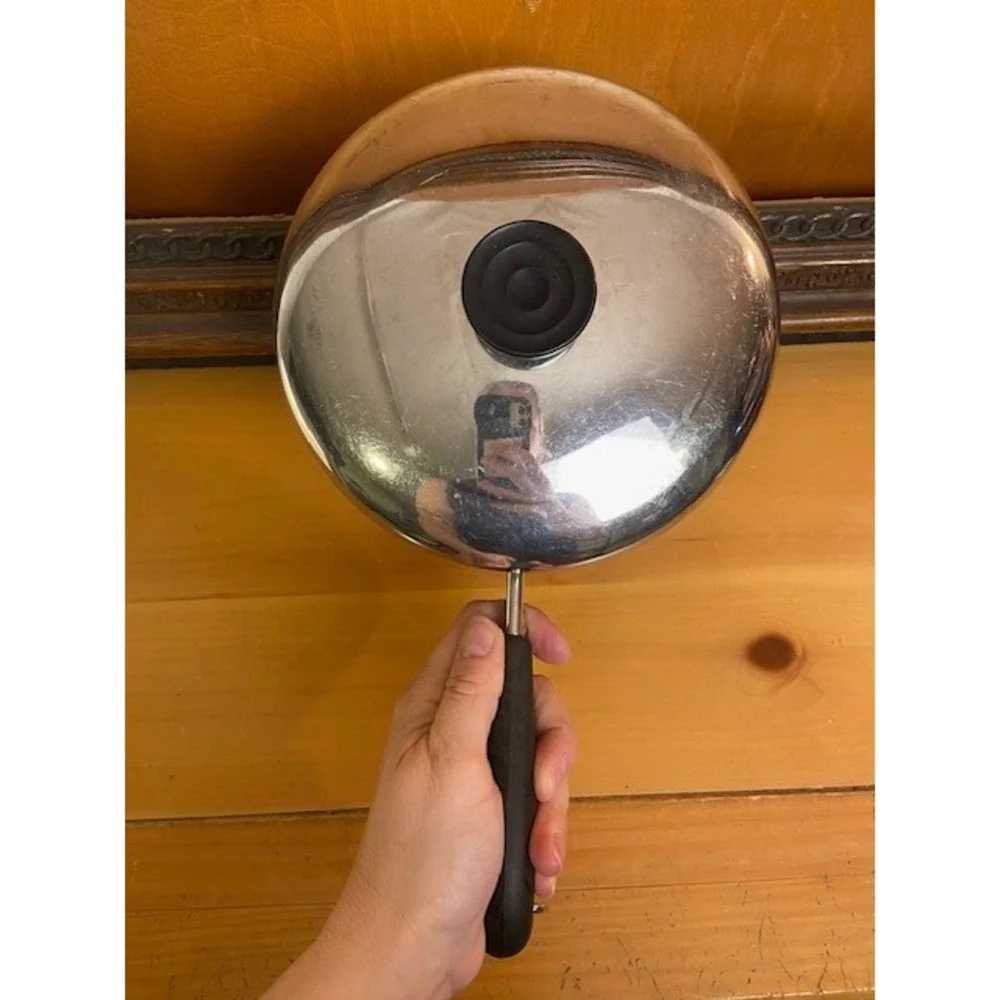 Revere Ware 7 Inch Skillet Copper Clad Bottom Stainless Steel Pan with Lid 91f